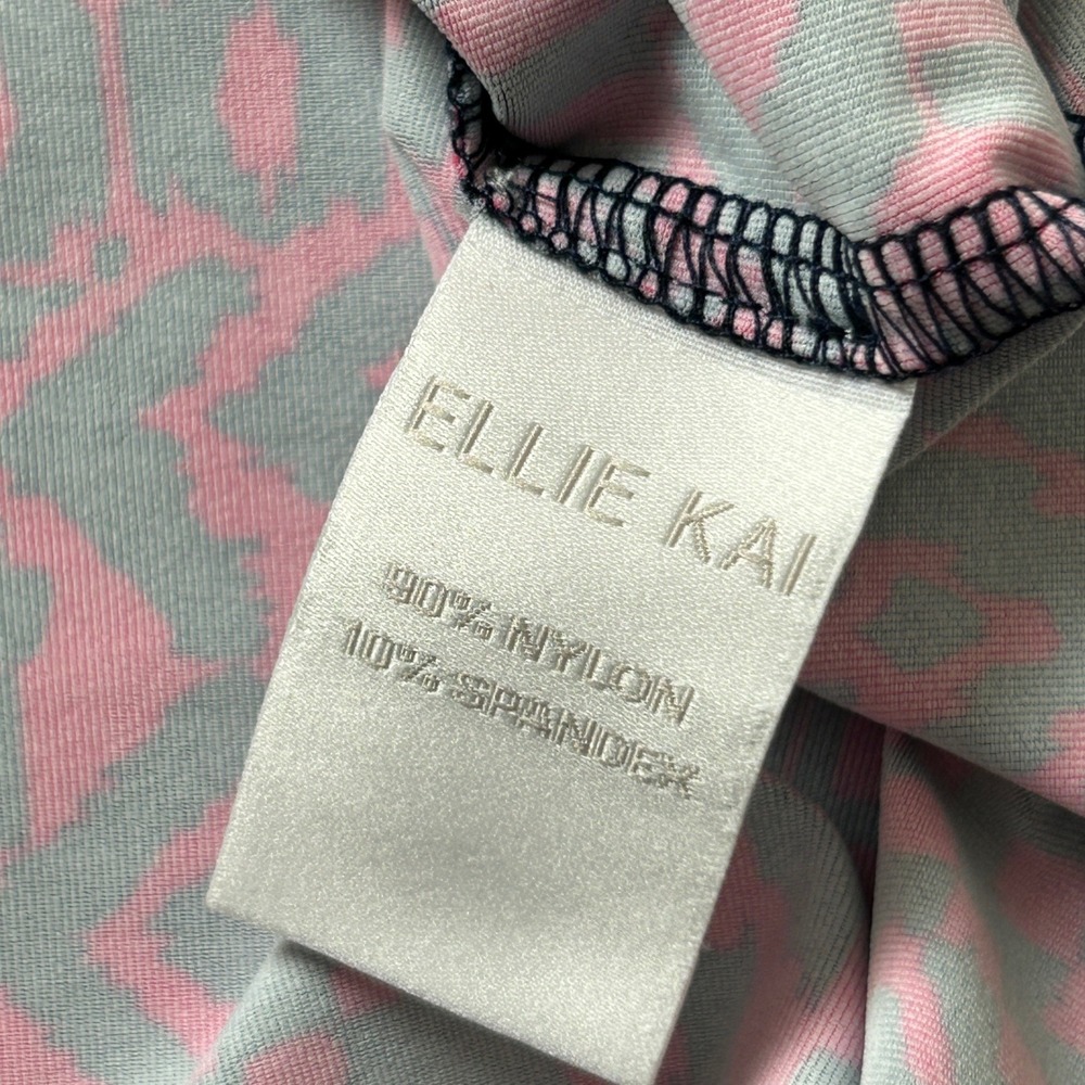 Ellie Kai Pink Navy Geometric Ikat Print VNeck Sleeveless Tie Waist Dress Size 4 - Picture 5 of 11